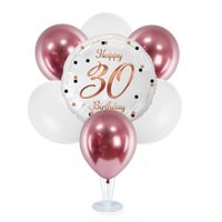 Zestaw balonów na stojaku 30 urodziny, rose-gold