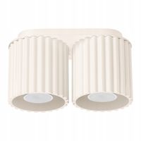 Lampa sufitowa beżowa owalna 21 cm ryflowane spoty 2xGU10 10W AURA Sollux