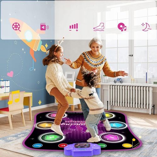 MATA DO TAŃCA DLA DZIECI MUZYKA BLUETOOTH 6 STRZAŁEK ŚWIETLNYCH LED na Arena.pl