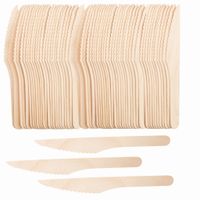 Noże jednorazowe drewniane na impreza urodziny BIODEGRADOWALNE EKO 100szt