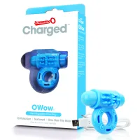 the screaming o charged owow blue - pierścień wibracyjny, ładowalny, 10