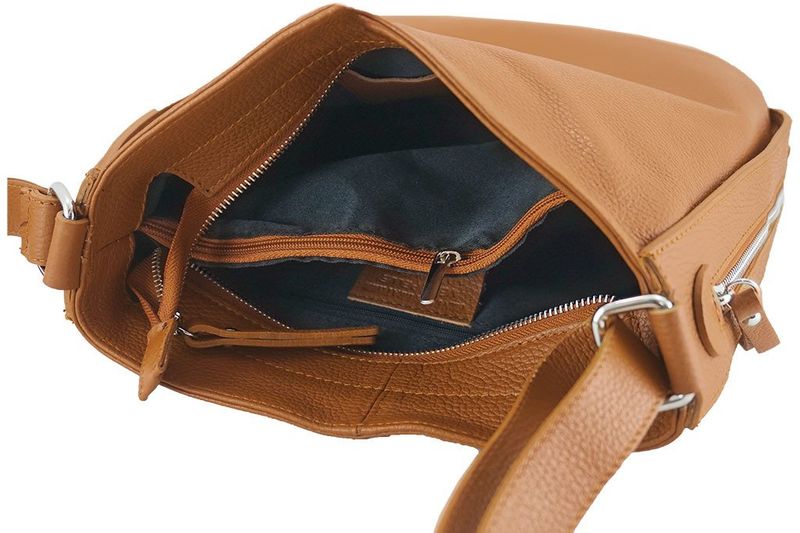 Praktyczna i stylowa listonoszka skórzana - Granatowa zdjęcie 4