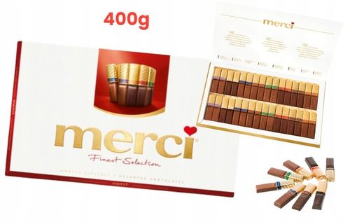 Podziękowanie dziękuje Bombonierka Merci 400g Storck prezent czekoladki na Arena.pl