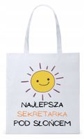 Dla Sekretarki Na Prezent Torba Eco Biała Shopper Z Nadrukiem Ze Zdjęciem