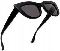 Okulary Damskie Kocie Cat Czarne Szkła Oko Eye