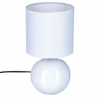 Lampka stołowa biurkowa lampa biała ceramika loft połysk