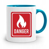 Kubek Błękitny Dla Strażaka Danger Prezent Z Nadrukiem Ze Zdjęciem