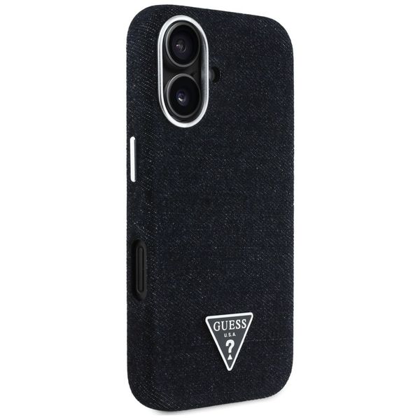 Etui Guess Denim Triangle Logo MagSafe do iPhone 16 czarny zdjęcie 4