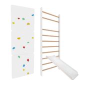 Drabinka gimnastyczna Start Plus biała + ścianka wspinaczkowa + kolorowe uchwyty