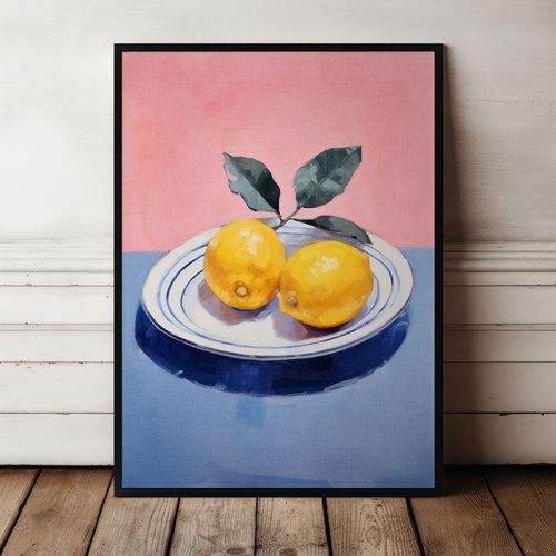 Plakat do kuchni cytryny 50x70 cm w czarnej ramie na Arena.pl