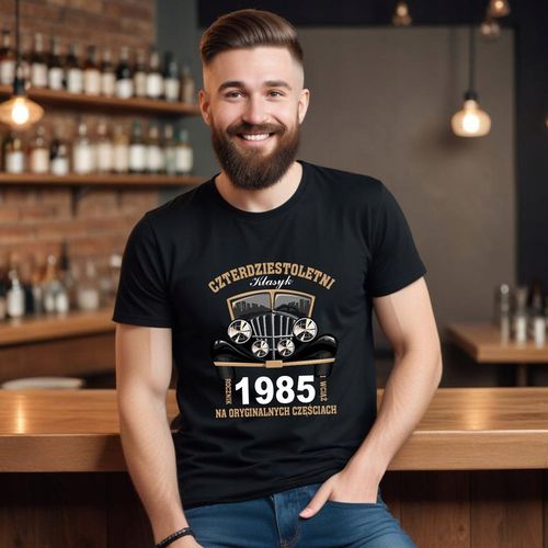 Koszulka na 40 Urodziny Prezent Auto Klasyk na Oryginalnych Częściach L na Arena.pl