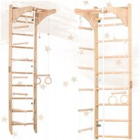 Drabinka Gimnastyczna Treningowa Drewniana Drążek Linki do Podciągania 5w1