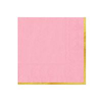 Serwetki papierowe różowe ze złotym brzegiem Classic Gold, 10 szt.