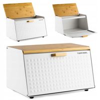 DUŻY CHLEBAK METALOWY Z DESKĄ POJEMNIK NA PIECZYWO CHLEB BIAŁY