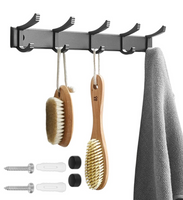 Panel wieszak z 5 przesuwnymi ruchomymi haczykami mocny naścienny