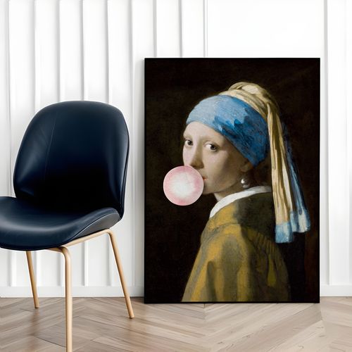 Plakat dziewczyna z balonem Vermeer 21x30 cm w czarnej ramie na Arena.pl