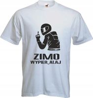 Koszulka motocyklisty ZIMNO WYPIERDALAJ napis druk