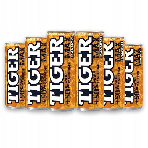Tiger Max Gazowany napój energetyzujący o smaku mango 250 ml x 6 sztuk na Arena.pl