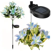 Lampa Solarna Ogrodowa Wbijna Kwiat Lilii Lilia Ozdoba Kwiaty Solarne Led