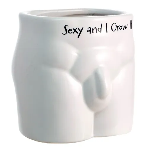 Odważna Doniczka w kształcie Męskiej Sylwetki z napisem Sexy and I Grow It na Arena.pl