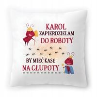 Poduszka Dla Karola Na Urodziny Ze Zdjęciem Na Prezent Biała 40X40 Cm