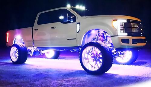 PODŚWIETLENIE PODWOZIA LED RGB LAMPKI POD SAMOCHÓD AUTO 8szt + PILOT APPka na Arena.pl