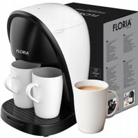 EKSPRES PRZELEWOWY DO KAWY BIAŁY 450W KUBKI 2X125ML