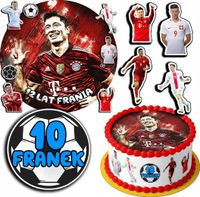 ZESTAW OPŁATEK NA TORT 20CM + 17 POSTACI - LEWANDOWSKI + IMIĘ 15CM 18CM