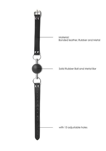 Solid Ball Gag - With Bonded Leather Straps zdjęcie 4