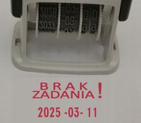 Dla nauczyciela POMOC w ocenianiu pracy - datownik z tekstem BRAK ZADANIA !