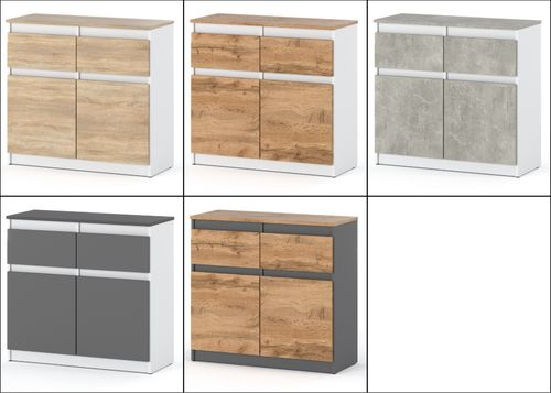 Komoda Wąska Z 2 Szufladami Oleksa 80cm Szafka Rtv Pojemna Biała Sonoma na Arena.pl