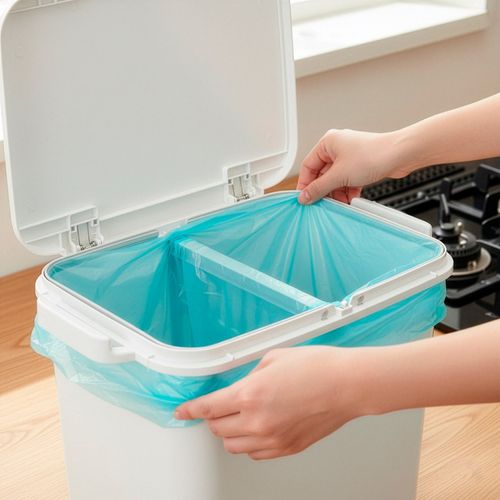 Kosz na śmieci, trzykomorowy 42 l do segregacji odpadów, na kółkach, biały na Arena.pl