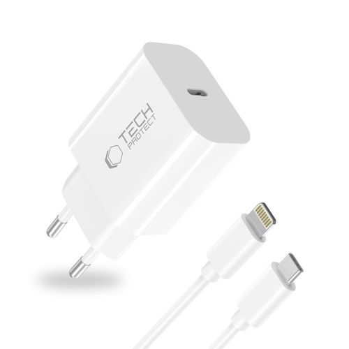tech-protect nc20w 1-port network charger pd20w + lightning cable white na Arena.pl