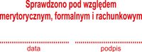 PIECZĄTKA automatyczna samotuszująca SPRAWDZONO POD WZGLĘDEM MERYTORYCZNYM