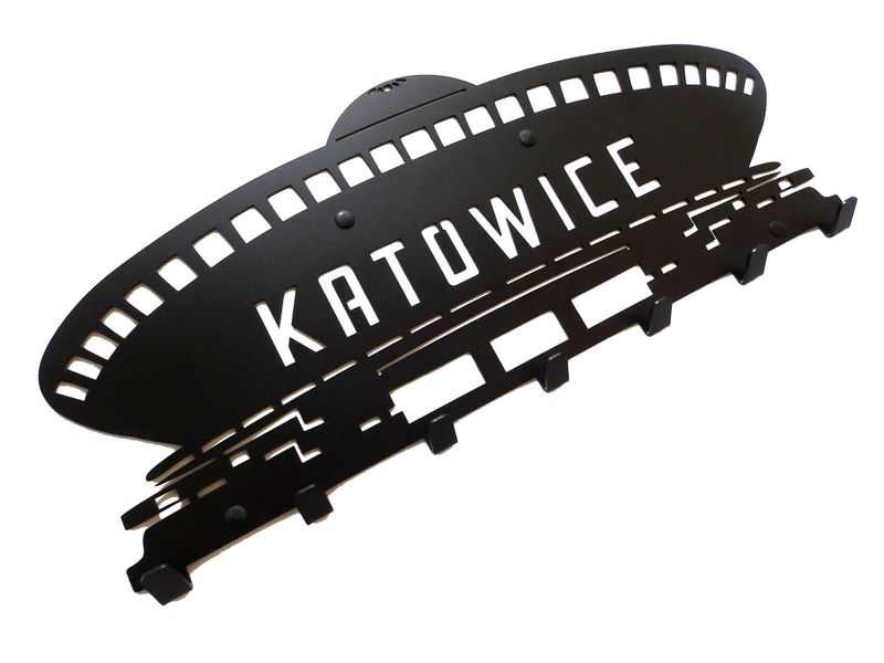 Metalowy wieszak ścienny na ubrania klucze loft KATOWICE SPODEK czarny zdjęcie 9