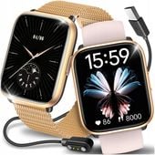 SMARTWATCH PIĘKNY ZEGAREK DAMSKI WODOODPORNY POLSKIE MENU ZESTAW 2 PASKÓW