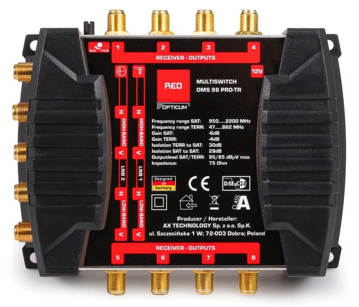 Multiswitch Opticum OMS 9/8 Pro-TR + zasilacz zdjęcie 3