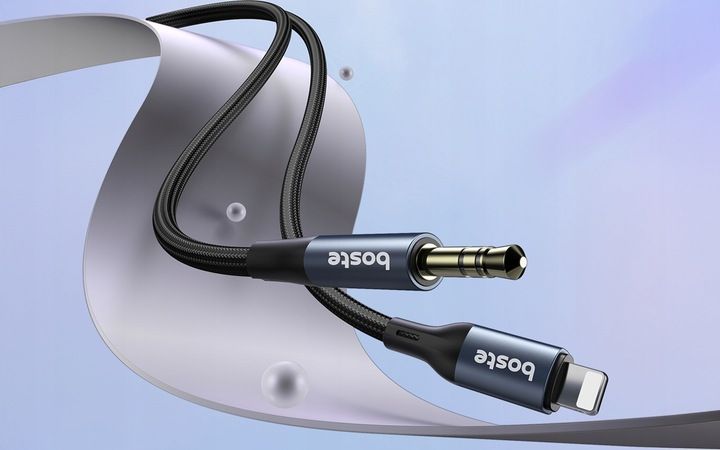 BOSTE KABEL ADAPTER PRZEJŚCIÓWKA AUDIO LIGHTNING DO IPHONE MINI-JACK AUX 1M zdjęcie 11