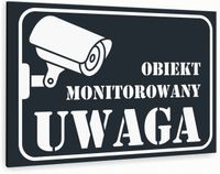 Tabliczka znak informacyjny 30x20 Antracyt OBIEKT MONITOROWANY Nierdzewna