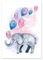 Plakat słoń słonik z balonami 40x50 cm