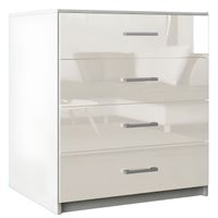 Komoda Do Salonu Na Ubrania 4 Szuflady Lana Wanilia Połysk