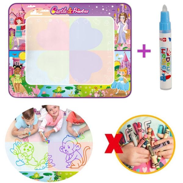 MATA WODNA DO MALOWANIA WODĄ DUŻA RYSOWANIA DLA DZIECI XXL 100X80 CM +PISAK zdjęcie 1