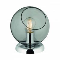 Stołowa LAMPA stojąca R50071054 nocna LAMPKA szklana kula ball chrom przydymiona
