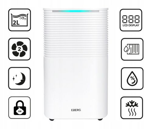 Osuszacz powietrza EBERG RICO pochłaniacz 12l/24h +WiFi +TIMER na Arena.pl