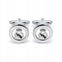 Eleganckie spinki do mankietów REAL MADRYT piłka