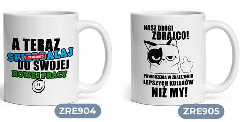 KUBEK ŚMIESZNY PREZENT NA POŻEGNANIE DLA KOLEGI Z PRACY BIURO KORPO WZORY na Arena.pl