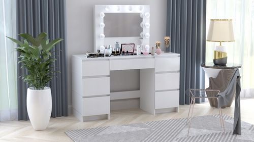 TOALETKA kosmetyczna BIAŁA z lustrem LED 12 wizaż na Arena.pl