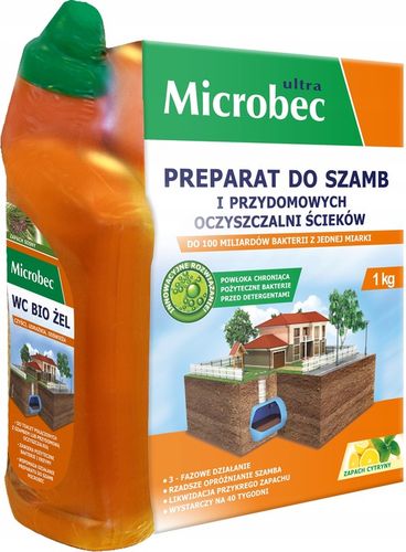 MICROBEC ULTRA Preparat do szamb 1 kg – zapach cytryny + ŻEL 500 ml na Arena.pl