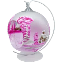 Bombka Lampion ze stojakiem: Różowa Zima