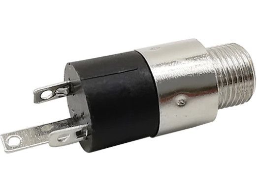 Gniazdo jack słuchawkowe 3.5mm przykręcane srebrne zdjęcie 2